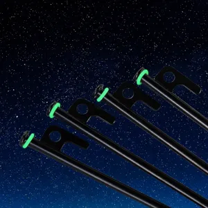Glow in the dark tent stake O-rings, luminous silicone rings for outdoor camping pegs.