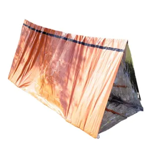 Tienda de supervivencia de emergencia refugio térmico reflectante acampada senderismo.
