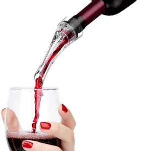 Transparent acrylic wine pourer aerator fast wine decanter spout bottle accessory
