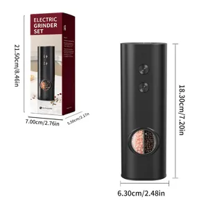 Molinillo de sal y pimienta electrico doble recargable juego de molinillo de especias cocina