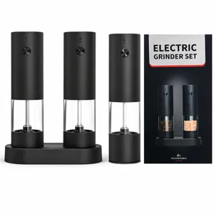 Elektrische Pfeffermühle Wiederaufladbare Salz und Pfeffermühle Mit Ladestation Einstellbare Gewürzmühle Für Küche