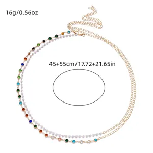 Detail view showing dimensions of 45+55cm and weight of 16g for the waist chain.