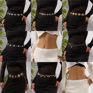 Bohemian Fashion Alloy Waist Chain For Women Vintage Sun Heart Shell Starfish Butterfly Charms Summer Beach Tassel Body Jewelry