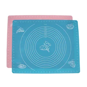Thickened high-temperature silicone baking mat with measurement scale for kitchen kneading.