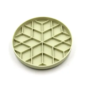 Silicone pet slow feeder bowl insert, green anti-choking food bowl for cats and dogs.