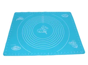 Thickened silicone baking mat with measurement scales for pastry, dough rolling and kneading pad.