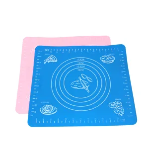 Thickened silicone baking kneading mat with clear measurement scales for pastry and dough.
