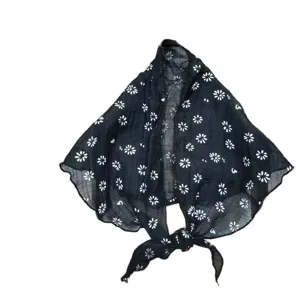 Bloemenprint driehoek sjaal vrouwen vintage hoofd doek geplooid lichtgewicht halsdoek