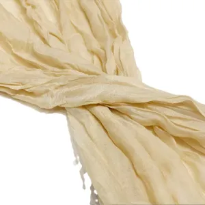 Bohemian cheese cloth table runner, crinkled gauze wedding party dining table decoration.