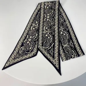 Modieus Satijn Sjaal Vrouwen Elegante Paisley Bedrukt Lange Lint Sjaal Voor Haar Handtas Nek Wikkel Chic Dagelijkse Accessoires