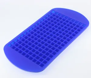 Vassoio per cubetti di ghiaccio in silicone blu a 160 griglie mini stampo quadrato