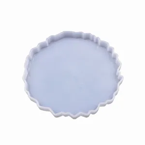 Silicone resin coaster mold irregular shape DIY epoxy casting craft tray making tool detail