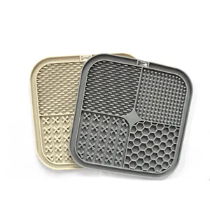 Tapis à Lèche pour Animaux en Silicone Mangeoire Lente Bol pour Chien Anti-Étouffement Tapis de Nourriture pour Animaux Tapis d'Alimentation Lente Interactif pour Chiens