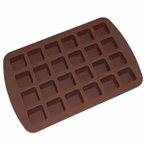 Molde de silicona de 24 cavidades marrón chocolate para mini tartas y repostería