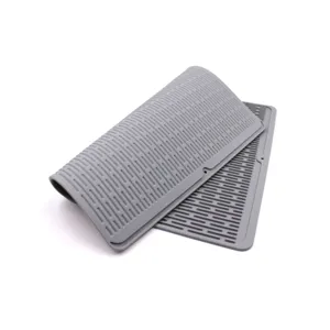 Tappetino scolapiatti in silicone per cucina grande tappetino termoresistente grigio