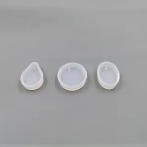 Set stampi in silicone per resina, forme goccia rotonda e ovale con piccoli fori.