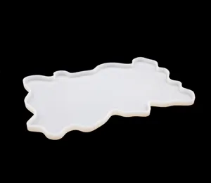 Detail shot of irregular wavy silicone mold for DIY epoxy resin trays and coasters.