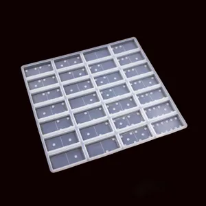 Siliconen domino mal voor DIY epoxyhars gieten handwerk, transparant tegels maken tool.