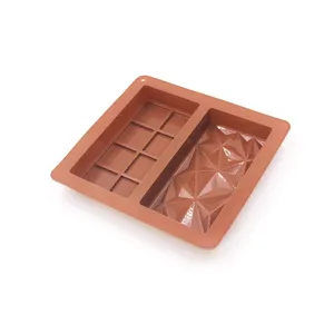 Molde de silicona para chocolate rectangular bandeja de horno vista detallada para reposteria.