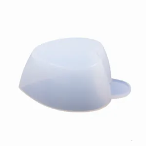 Silicone heart-shaped measuring mixing cup for DIY crystal epoxy resin craft detail view.