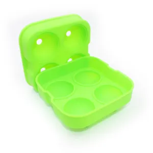 Silikon Eisballform Detailansicht, flexibles 4-Kavitäten-Design zum einfachen Lösen von Eis.