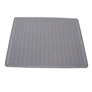 Grande tappeto scola piatti in silicone per cucina, antiscivolo resistente al calore per bancone.