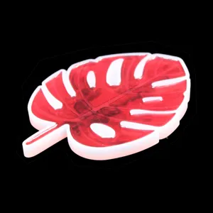 Red monstera leaf resin coaster mold craft accessory crystal epoxy casting decor item