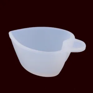 Silicone heart shaped mixing cup detail shot for DIY crystal epoxy resin craft tool accessories.
