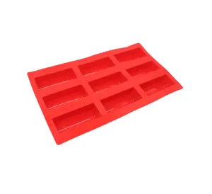 9 cavity rectangular silicone cake baking mold red chocolate mousse dessert pastry pan