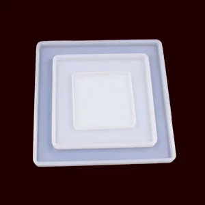 Quadratische Silikonform fuer DIY Epoxidharz, verschachtelte Tablett und Untersetzer.