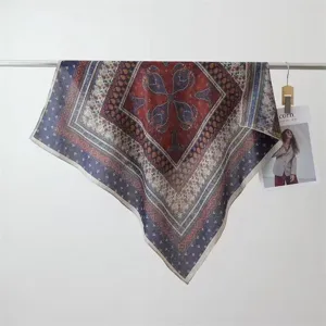 Vintage bloemenprint vierkante zijden sjaal, elegante nektsjaal voor dames herfst.