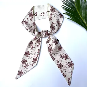 Bloemenprint twilly sjaal smalle haarband elegante taslint stijlvolle halsaccessoire