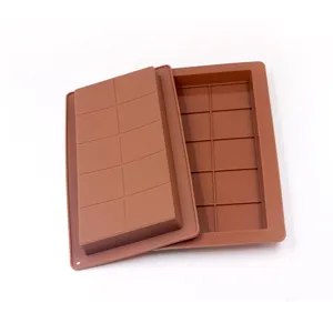 Molde de Chocolate de Silicona Herramienta de Repostería Rectangular Antiadherente DIY Molde de Pastelería para Cocina Accesorio de Decoración de Pasteles