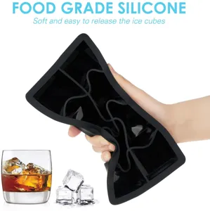 Silikon Eiswürfelform flexible schwarze Form für Whiskey Cocktails Bartending