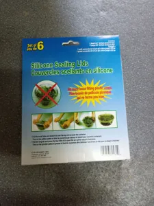 Set of 6 silicone sealing lids, stretchable bowl covers for kitchen food storage use.