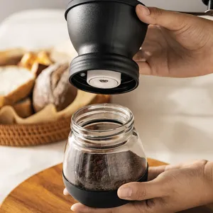 Manual coffee grinder hand crank glass body coffee bean mill for home kitchen use