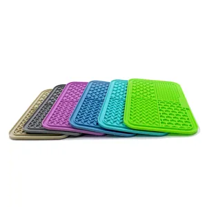 Alfombrilla de silicona para lamer perros, comedero lento colorido accesorio para mascotas.