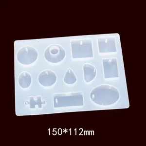 Silicone mold for resin crystal epoxy necklace pendant DIY handmade jewelry making 150x112mm