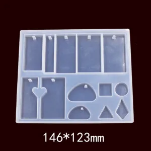 Silicone mold for resin casting pendant DIY craft epoxy jewelry making tool size 146x123mm