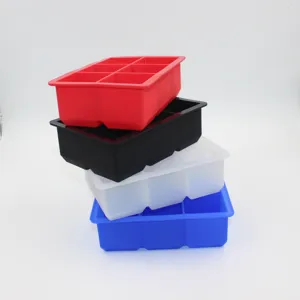 Silikon 6-Gitter quadratische Eiswürfelform Set, flexible Form für kalte Sommergetränke.