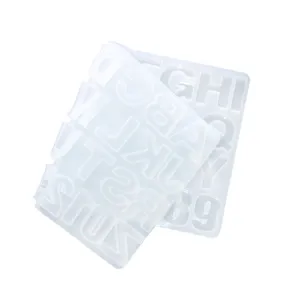 Transparante siliconen mal letters en cijfers voor DIY hars epoxy sieraden en hangers.