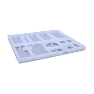 Clear silicone mold for resin casting DIY pendant jewelry making geometric shapes detail