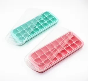 Bandeja de cubitos de hielo de silicona de 24 rejillas con tapa transparente ideal