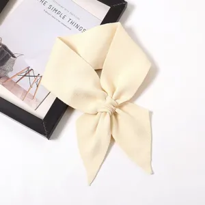 Beige gebreide kruis sjaal nep kraag winter warme vrouwen elegante nek accessoire