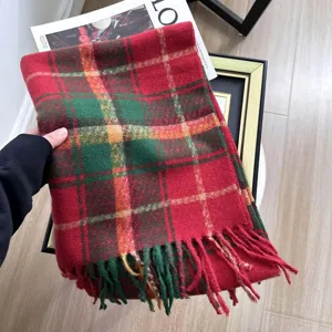 Winter Verdikte Imitatie Kasjmir Ruitjes Sjaal Kwastje Warm Zacht Koppel Mode Casual Lange Sjaal Omslagdoek