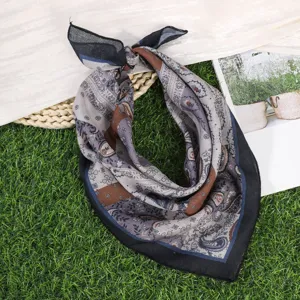 Vintage paisley print katoen linnen vierkante sjaal ademende halsdoek voor dames mode accessoire