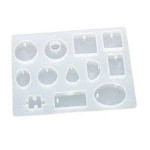 Silicone mold for resin pendant DIY jewelry making geometric shapes crystal craft detail