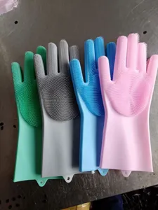 Siliconen afwasreinigingshandschoenen met geïntegreerde borstel voor keuken handig