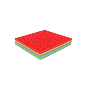 Sottopentola quadrato in silicone alveolato isolamento termico dettaglio pila multicolore