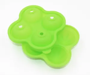 Silikon 4-Kavitäten Eiskugelform für Whisky und Cocktails, flexible runde Eiswürfelbereiter Schale.